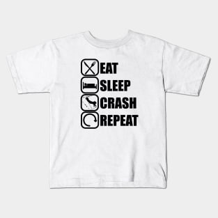 Eat Sleep Crash Repeat - Funny Skiing Quote Kids T-Shirt